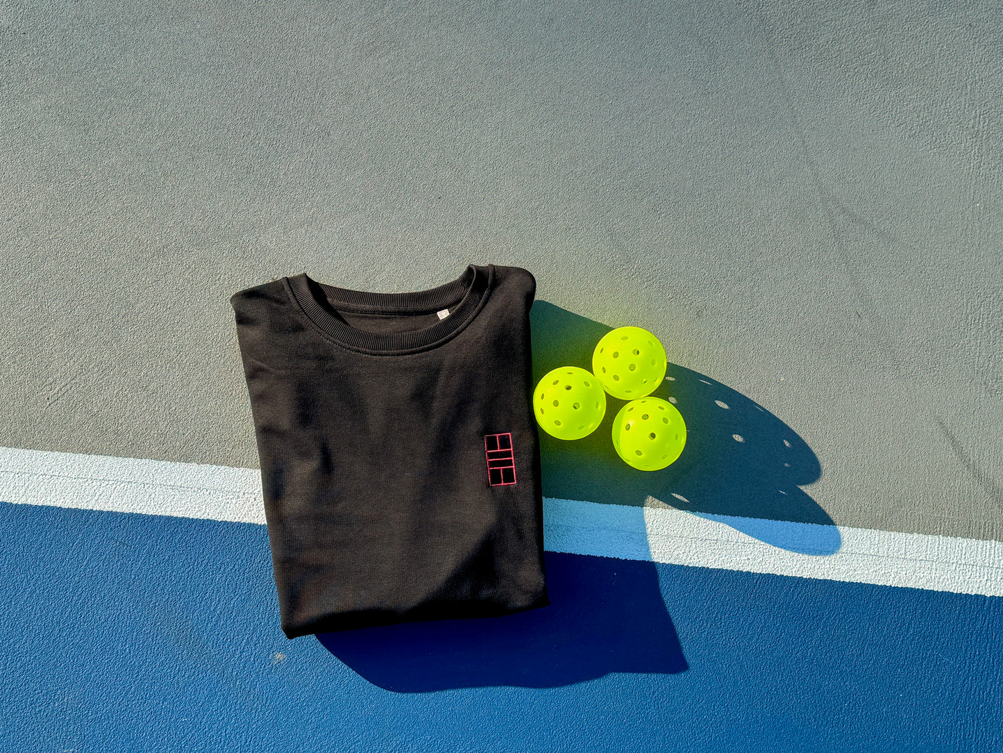 NEON Pink Embroidered Pickleball Court Sweatshirt